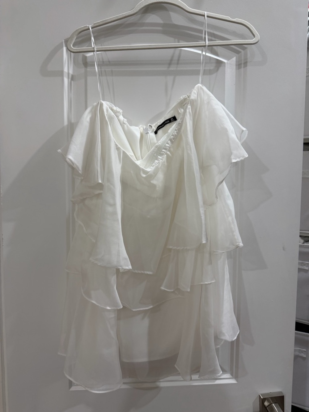 Abercrombie & Fitch White Layered Ruffle tube dress